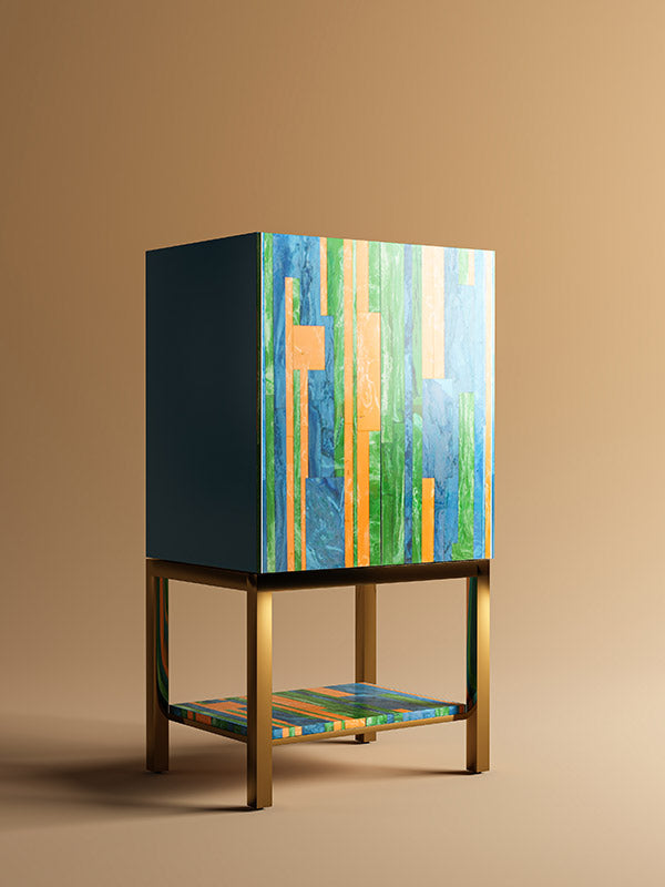 Colorblock Bar Cabinet