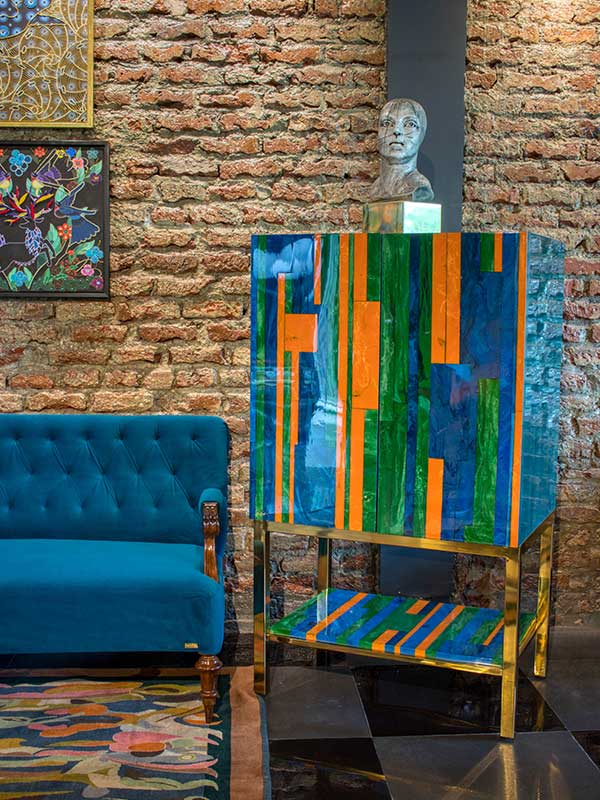 Colorblock Bar Cabinet